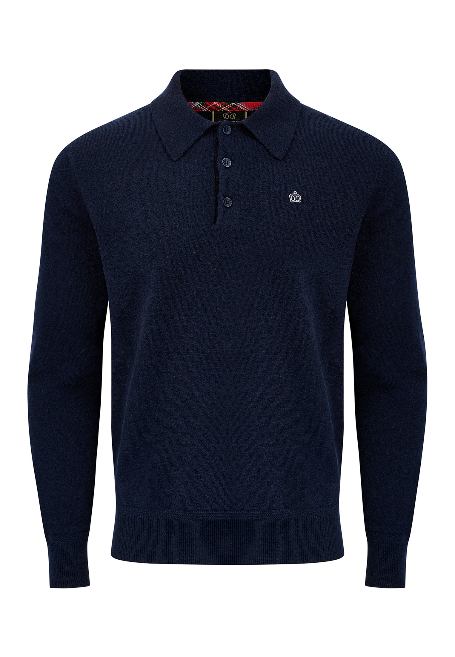 Grey Merino Wool Blend Knitted Polo by Merc London