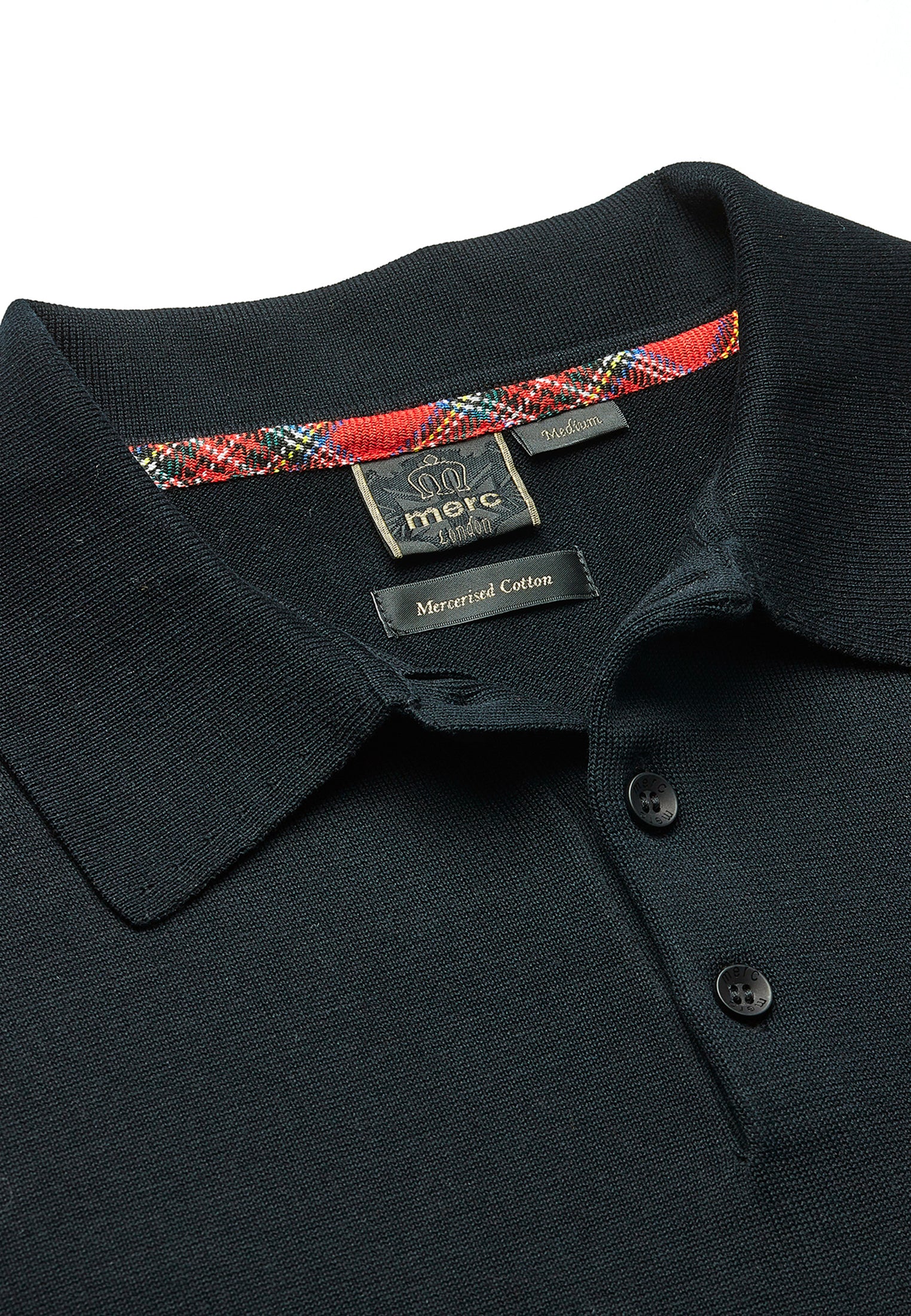 Super Soft Knitted Polo Shirt In Dark Blue by Merc