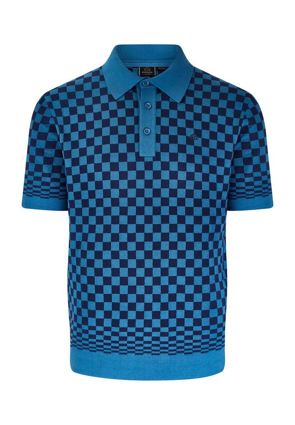 colour_Petrol Blue|Knitted Polo Shirt