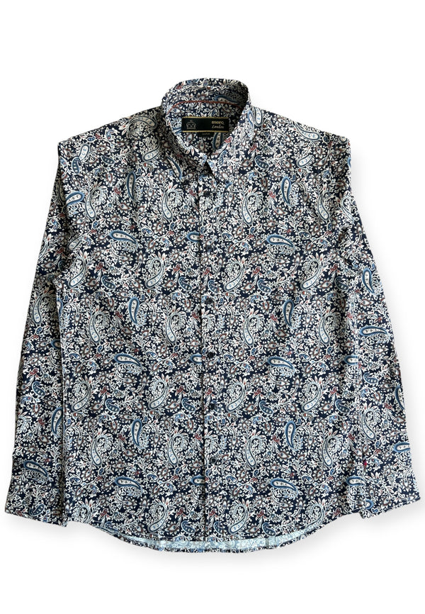 colour_Navy|Paisley Printed Shirt